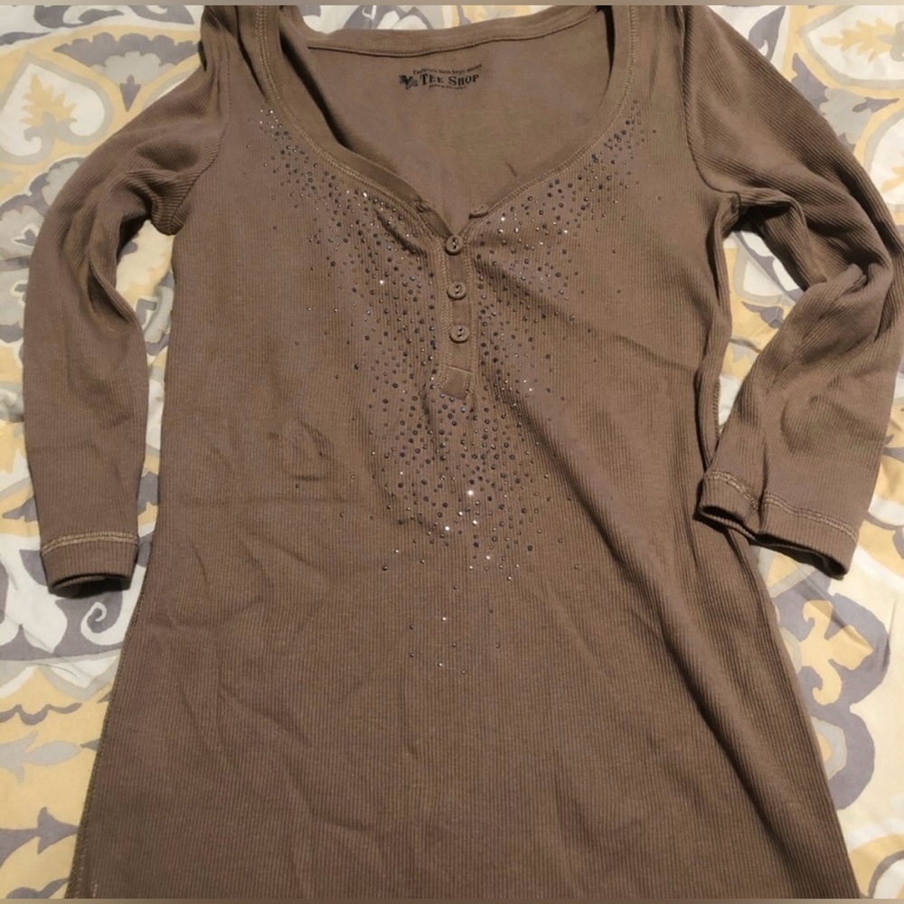 Victoria's Secret Brown Long Sleeve Henley Shirt